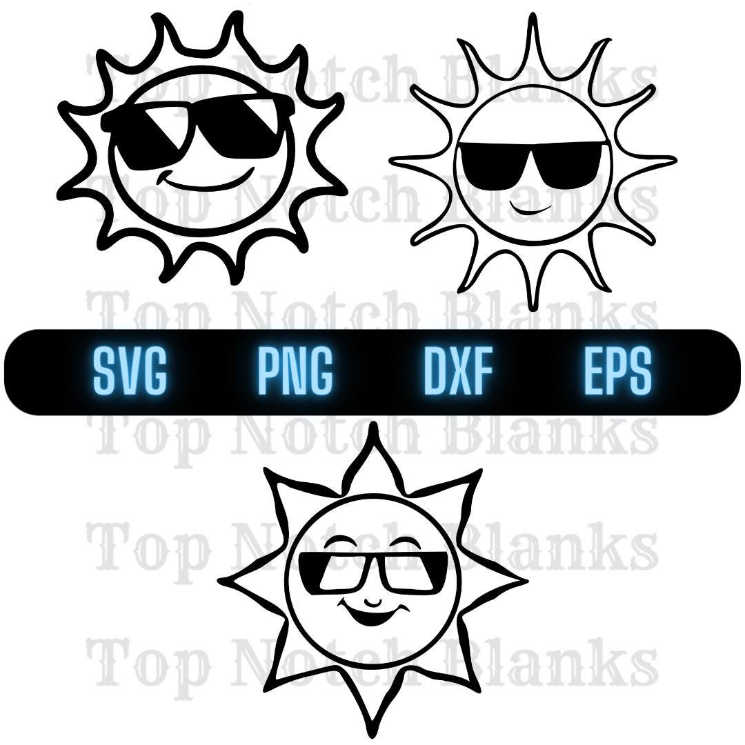 Sun Wearing Sunglasses Svg Sun Wearing Glasses Png Sun Clipart Sun Vector Bundle Pack Commercial Use