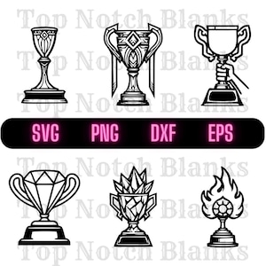 Trophy Svg Cool Trophy Png Trophy Clipart Stylized Trophy Vector Bundle Pack Commercial Use Dxf Eps Png Svg Files