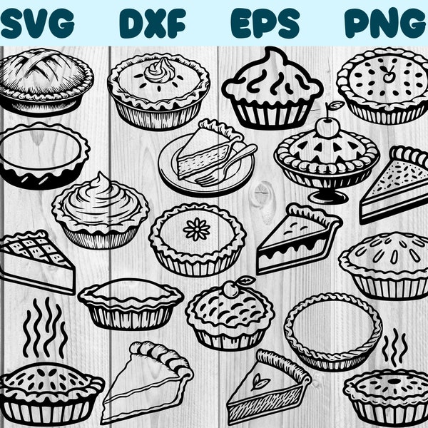 Pie Svg Delicious Pie Png Cute Pie Clipart Yummy Pie Vector Bundle Pack Commercial Use Svg Png Dxf Eps Files