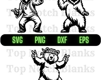Hippie Bear Svg Cartoon Hippie Bear Png Cool Hippie Bear Clipart Hippie Bear Vector Bundle Pack Commercial Use