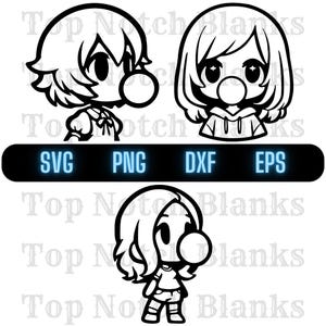 Girl Blowing a Bubble Svg Bubble Gum Girl Png Girl Bubblegum Clipart Girl Vector Bundle Pack Commercial Use