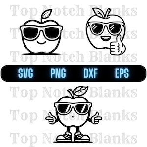 Apple Com Óculos Svg Apple Com Óculos De Sol Png Apple Usando Óculos Clipart Apple Vector Bundle Pack Uso Comercial