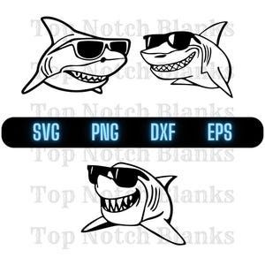 Shark With Glasses Svg #2 Shark With Glasses Png #2 Shark With Glasses Clipart #2 Shark Vector Bundle Pack #2 Commercial Use