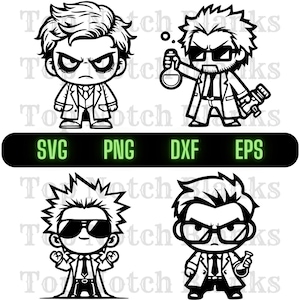 Científico loco Svg Científico fresco Png Científico loco Clipart Científico de dibujos animados Vector Bundle Pack Uso comercial