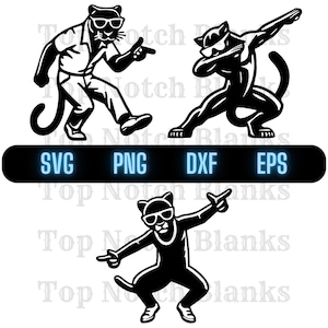 Panther Dancing With Sunglasses Svg Panther Dance Png Dancing Panther Clipart Panther Vector Bundle Pack Commercial Use