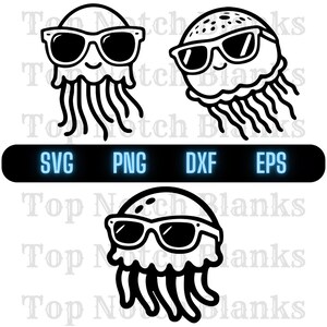 Meduza z okularami przeciwsłonecznymi Svg Meduza w okularach Png Meduza z okularami Clipart Meduza wektor Pakiet komercyjny do użytku