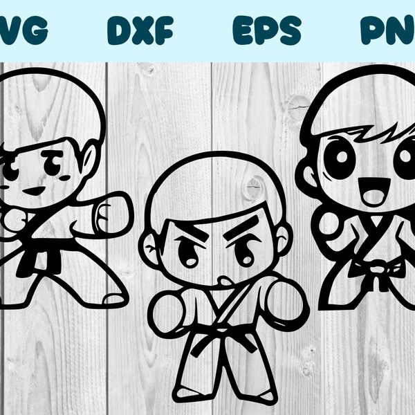 Karate Kid Svg Karate Fighter Png Karate Clipart Karate Kid Vector Bundle Pack Commercial Use