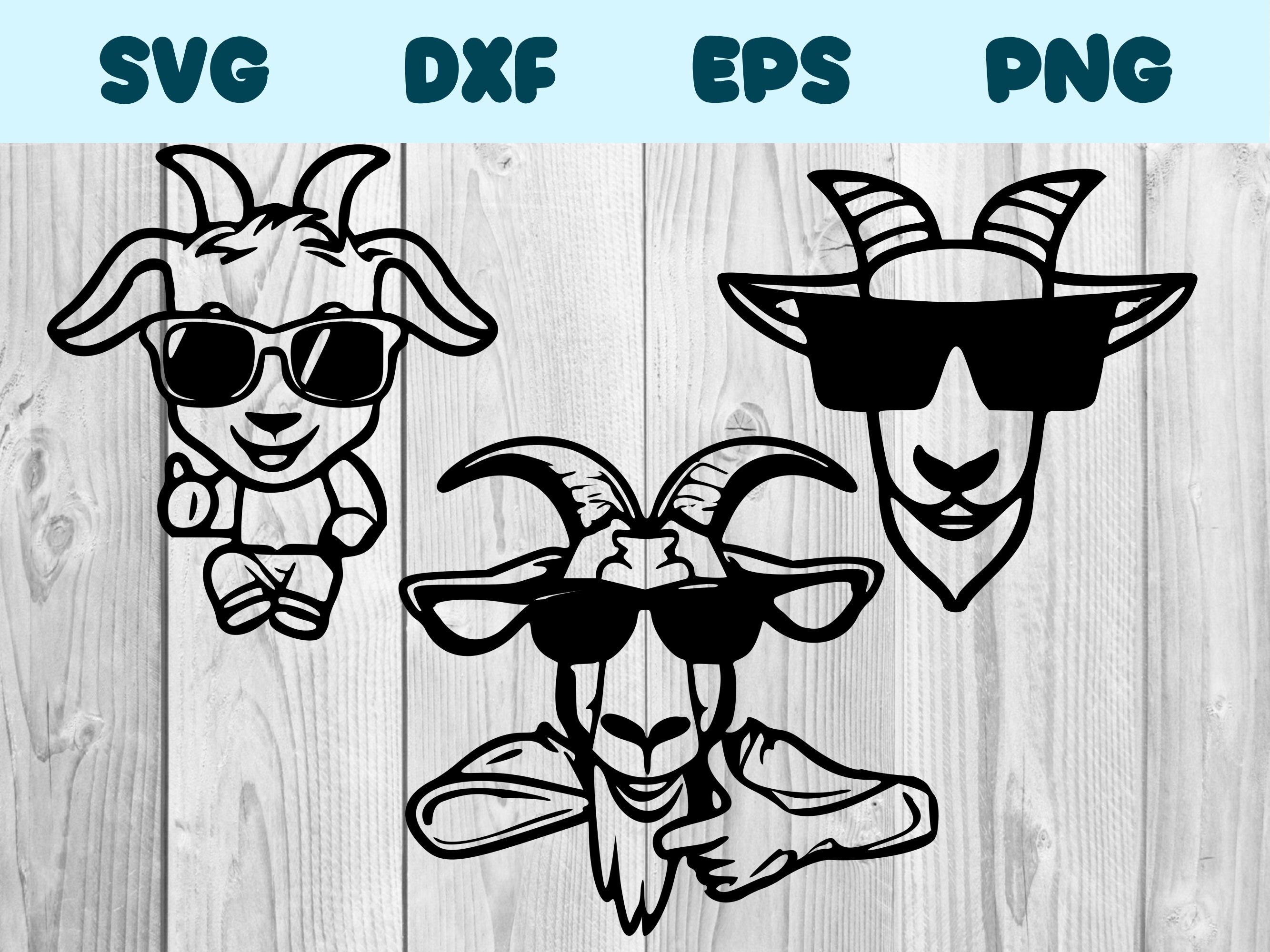 Goat Wearing Sunglasses Svg Goat Png Goat Wearing Sunglasses Etsy