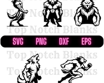 Cartoon Werewolf Clipart Vector Bundle (svg, png, dxf, eps)