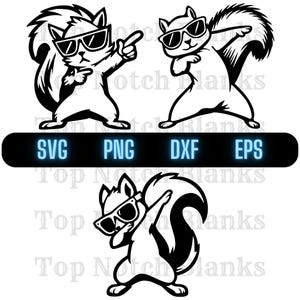 Squirrel Dancing With Glasses Svg #2 Squirrel Dance Png Dancing Squirrel Clipart Squirrel Vector Bundle Pack #2 Commercial Use