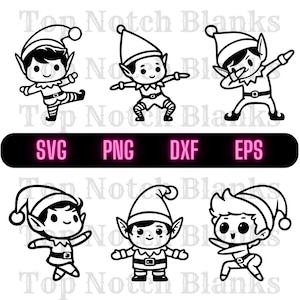Kerst Elf Svg Dancing Christmas Elf Png Cute Elf Clipart Worker Elf Vector Bundle Pack Commercieel gebruik