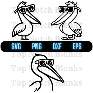 Pelikan trägt Sonnenbrillen svg Pelikan trägt Sonnenbrillen Png Pelikan mit Brille Clipart Pelikan Vektor Bundle-Pack Kommerzielle Nutzung