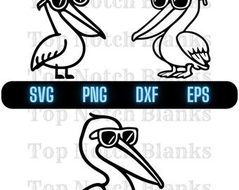 Pelican Wearing Sunglasses Svg Pelican Wearing Sunglasses Png Pelican With Glasses Clipart Pelican Vector Bundle Pack Commercial Use