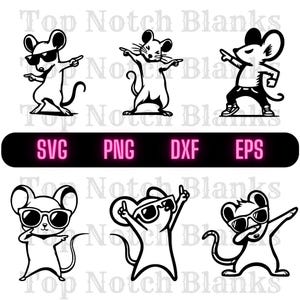 Pacote SVG de Rato Dançante com Óculos de Sol: Pacote de Vetores Clipart (Uso Comercial)