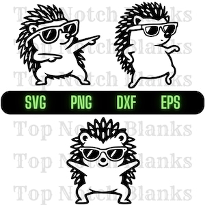 Igel tanzen mit Sonnenbrille SVG Igel Tanz Png Tanzen Igel Clipart Igel Vektor Bundle-Pack Kommerzielle Nutzung