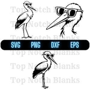 Storch mit Sonnenbrille SVG Storch mit Brille Png Storch mit Brille Clipart Storch Vektor-Bundle-Pack Kommerzielle Nutzung