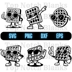 Waffle with Sunglasses SVG Bundle: Cartoon Clipart (Commercial Use)