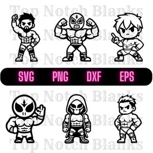 Professional Wrestler Svg Cool Wrestler Png Badass Wrestler Clipart Cartoon Wrestler Vector Bundle Pack Commercial Use