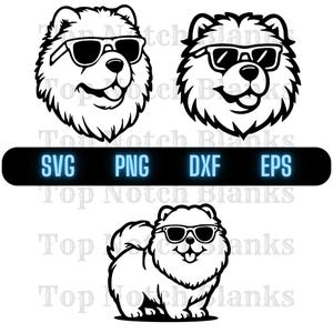 Chow Chow With Glasses Svg Chow Chow Wearing Sunglasses Png Chow Chow With Glasses Clipart Chow Chow Vector Bundle Pack Commercial Use