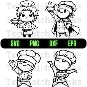Chef Svg Cartoon Chef Png Happy Chef Clipart Chef Vector Bundle Pack Commercial Use