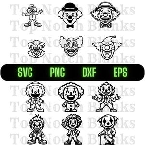 Clown Svg Clown png Clown Clipart Clown Vector Bundle Pack Commercial Use