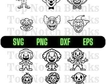 Clown Vector Bundle: svg, png, dxf, eps Files (Commercial Use)