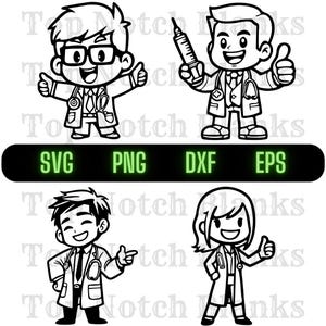 Doctor Svg Cartoon Doctor Png Cute Doctor Clipart Cool Doctor Vector Bundle Pack Commercial Use