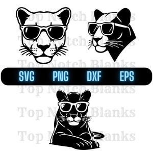 Panther With Sunglasses Svg Panther Wearing Sunglasses Png Panther With Glasses Clipart Panther Vector Bundle Pack Commercial Use
