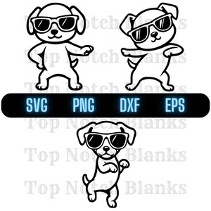 Puppy Dancing With Sunglasses Svg Puppy Dance Png Dancing Puppy Clipart Puppy Vector Bundle Pack Commercial Use