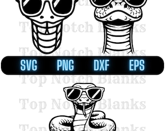 Snake Wearing Sunglasses Svg Snake With Sunglasses Png Snake Clipart Snake Vector Bundle Pack Commercial Use