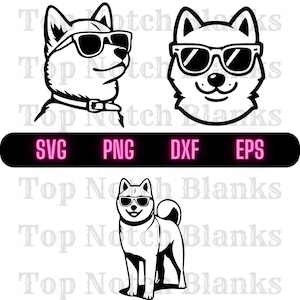 Shiba Inu avec des lunettes Svg Shiba Inu portant des lunettes de soleil Png Shiba Inu avec des lunettes Clipart Shiba Inu Vector Bundle Pack usage commercial