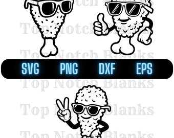 Chicken Wing Wearing Sunglasses Svg Chicken Wing With Glasses Png Chicken Wing Clipart Chicken Wing Vector Bundle Pack Commercial Use