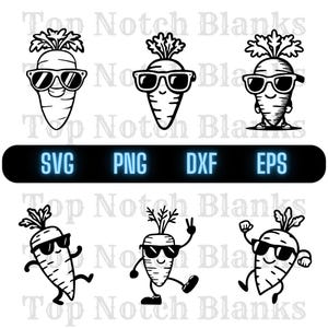 Karotte mit Sonnenbrille svg Karotte Tanzen mit Sonnenbrille Png Karotte trägt Gläser Clipart Karotte Vektor Bundle-Pack Kommerzielle Nutzung