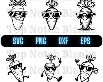 Carrot With Sunglasses SVG Bundle: Dancing Carrot Clipart (Commercial Use)