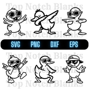 Dancing Duck SVG Bundle: Sonnenbrille Clipart (kommerzielle Nutzung)