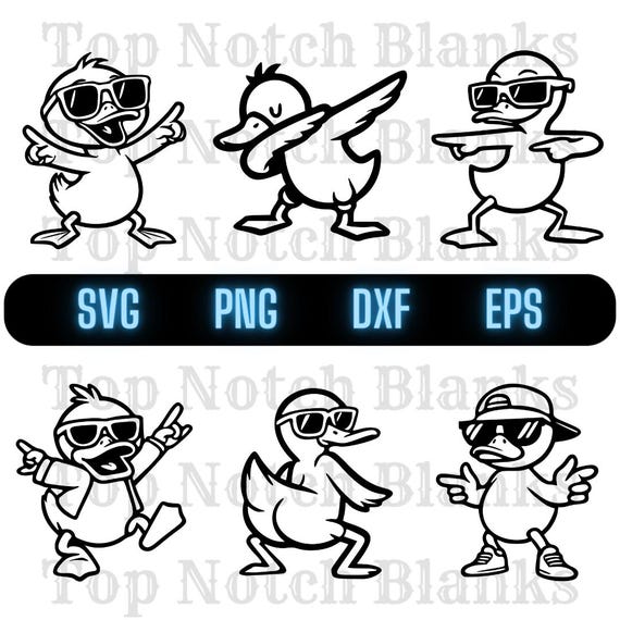 Dancing Duck SVG Bundle: Sunglasses Clipart (commercial Use
