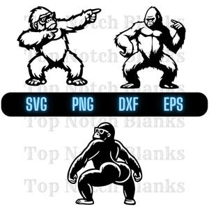 Gorilla Dancing With Sunglasses Svg Gorilla Dance Png Dancing Gorilla Clipart Gorilla Vector Bundle Pack Commercial Use
