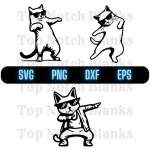 Cat Dancing With Sunglasses Svg Cat Dance Png Dancing Cat Clipart Cat Vector Bundle Pack Commercial Use