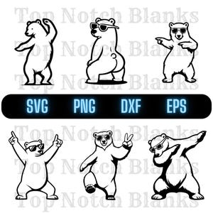Dancing Polar Bear with Sunglasses SVG Bundle (Commercial Use)
