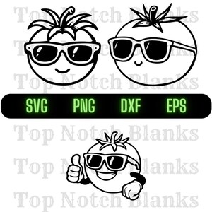 Tomate mit Brille svg Tomate mit Sonnenbrille Png Tomate mit Brille Clipart Tomate Vektor Bundle-Pack Kommerzielle Nutzung