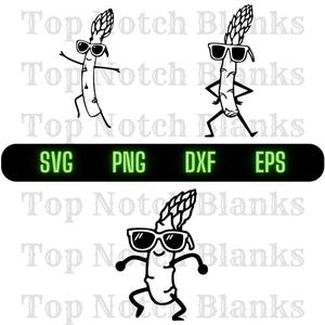 Asparagus Dancing With Glasses Svg Asparagus With Sunglasses Png Asparagus Clipart Asparagus Vector Bundle Pack Commercial Use