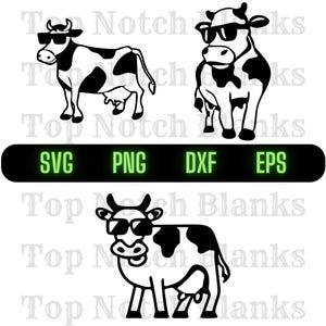 Cow Wearing Sunglasses Svg #2 Cow With Glasses Png #2 Cow With Glasses Clipart #2 Cow Vector Bundle Pack Commercial Use #2