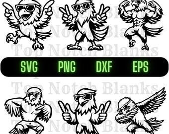 Dancing Eagle with Sunglasses SVG Bundle: Commercial Use Clipart (Digital Files)