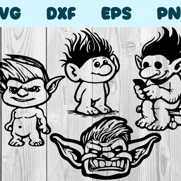 Troll Svg Troll png Troll Clipart Troll vector bundle pack commercial use svg png dxf eps files
