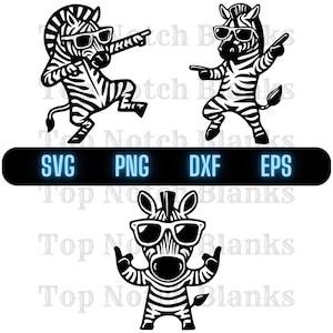 Zebra Dancing With Sunglasses Svg Zebra Dance Png Dancing Zebra Clipart Zebra Vector Bundle Pack Commercial Use
