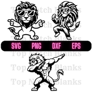 Leão Dançando Com Óculos De Sol Svg Lion Dance Png Dancing Lion Clipart Lion Vector Bundle Pack Uso Comercial
