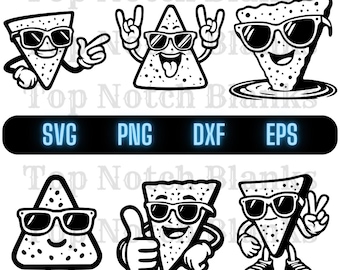 Tortilla Chip with Sunglasses SVG PNG Clipart Bundle