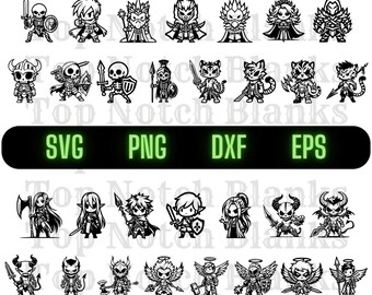 Fantasy Warrior Clipart Vector Bundle (svg, png, dxf, eps)