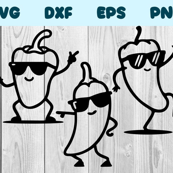 Dancing Chili Pepper Svg Etsy
