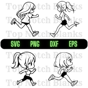 Running Girl Svg Girl Running Png Girl Runner Clipart Corriendo Mujer Vector Bundle Pack Uso Comercial